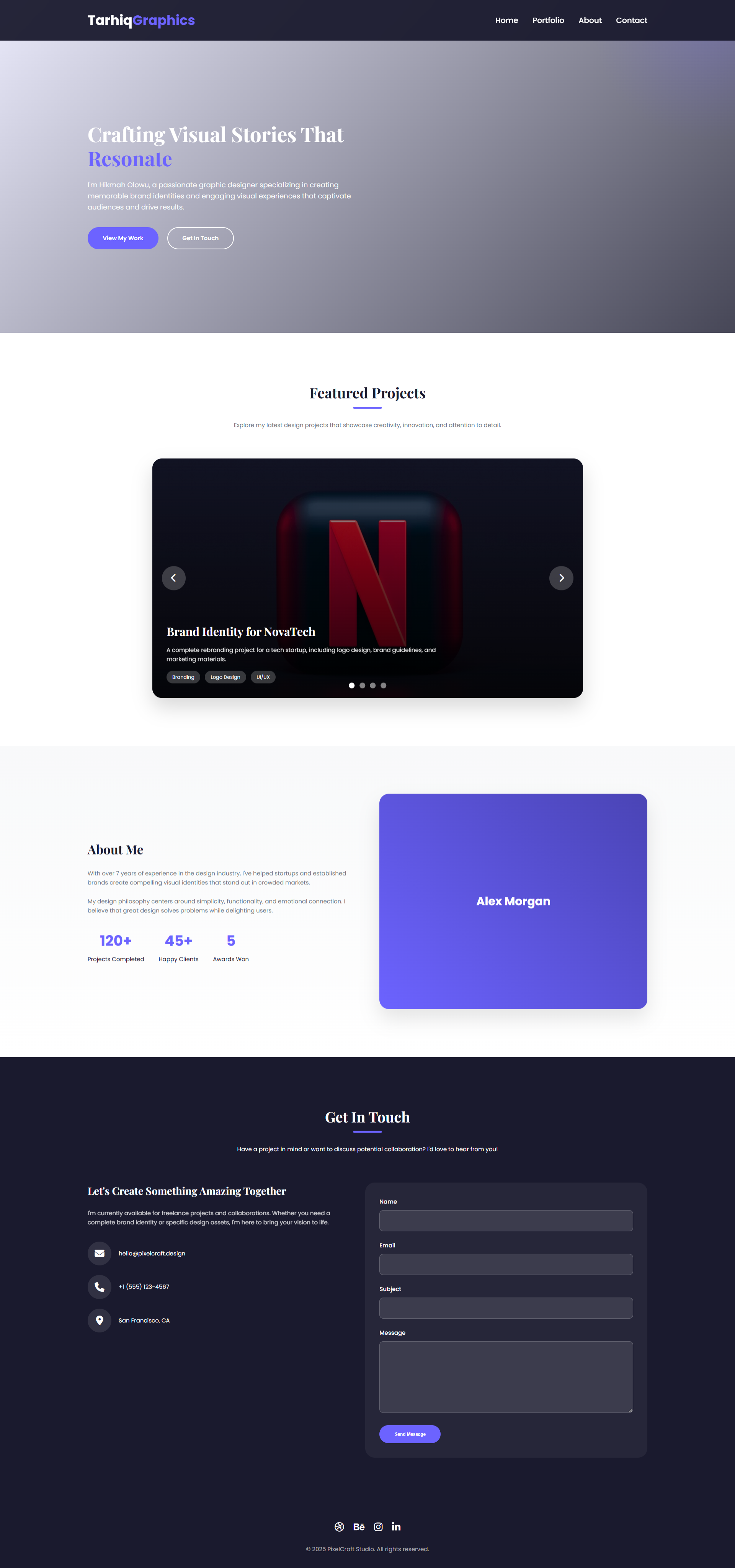 Landing Page for Tarhiq Graphics